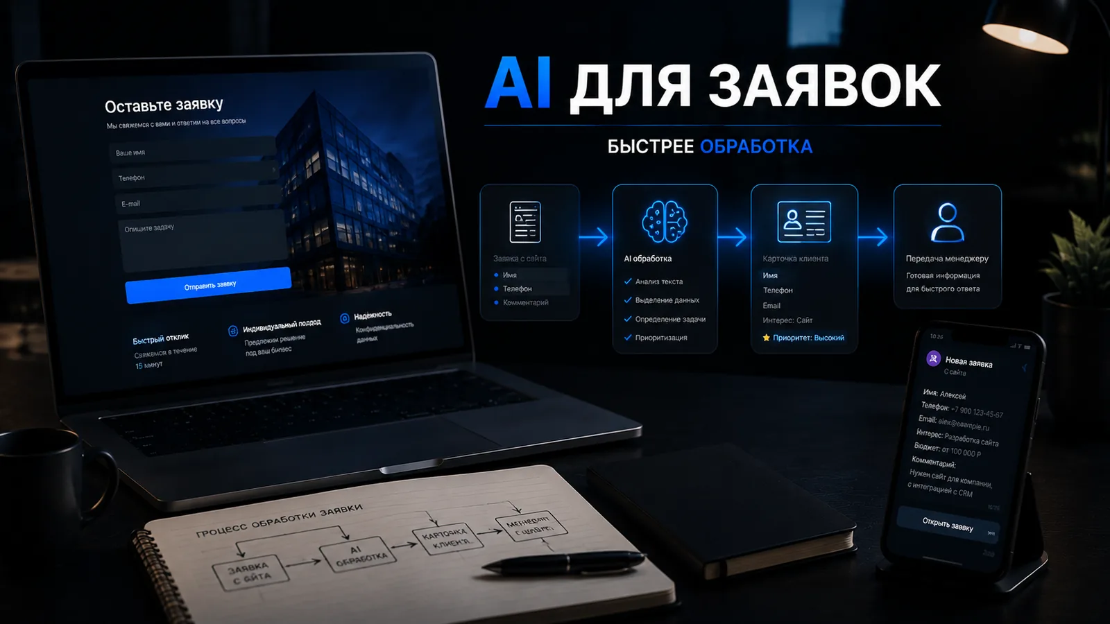 Нейросеть для первичной обработки заявок с сайта